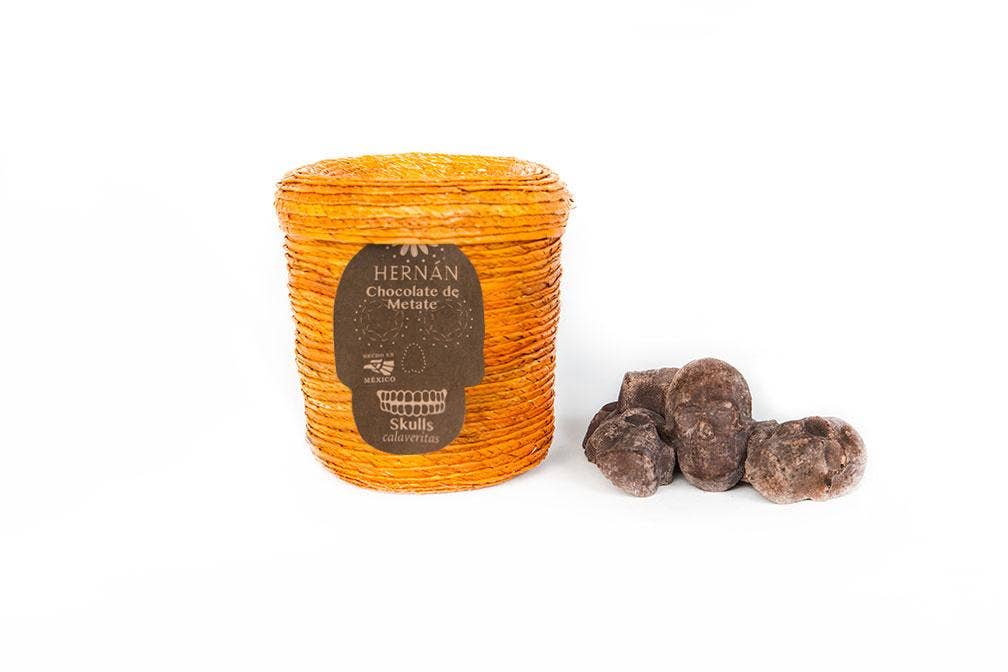 Cinnamon Mexican Chocolate SKULLS in Basket - 240g