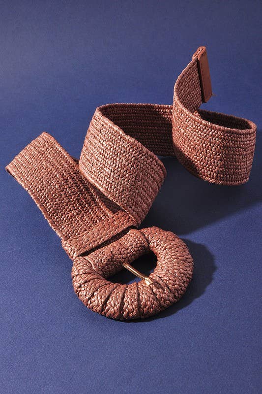 WRAPPED HALFMOON ELASTIC STRAW BELT IW50015