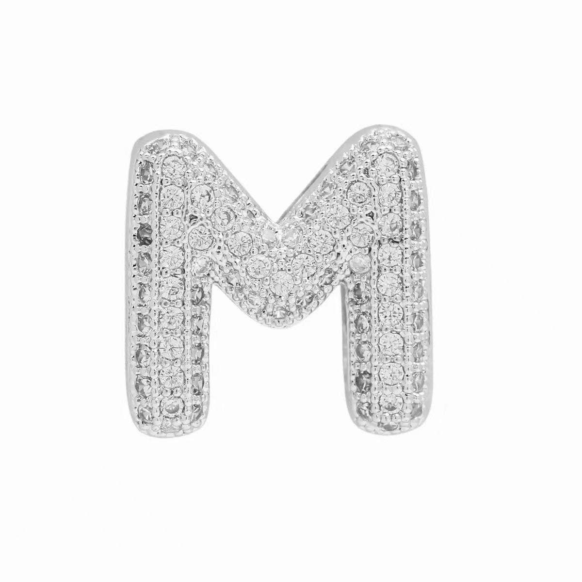 Silver Bubble Initial Custom Word Name Watch Charm Bracelet