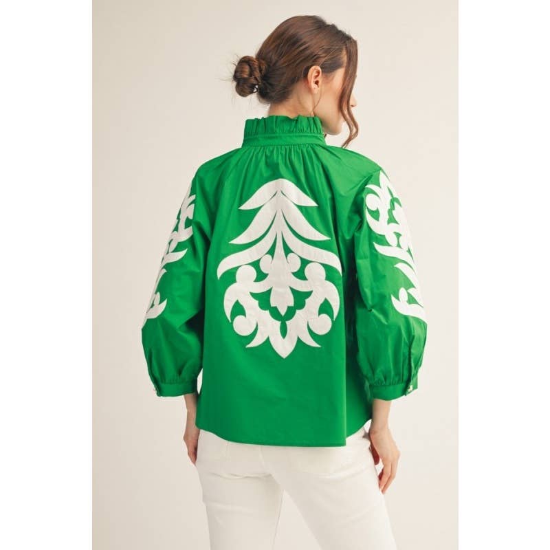 NEW Baroque applique detail top