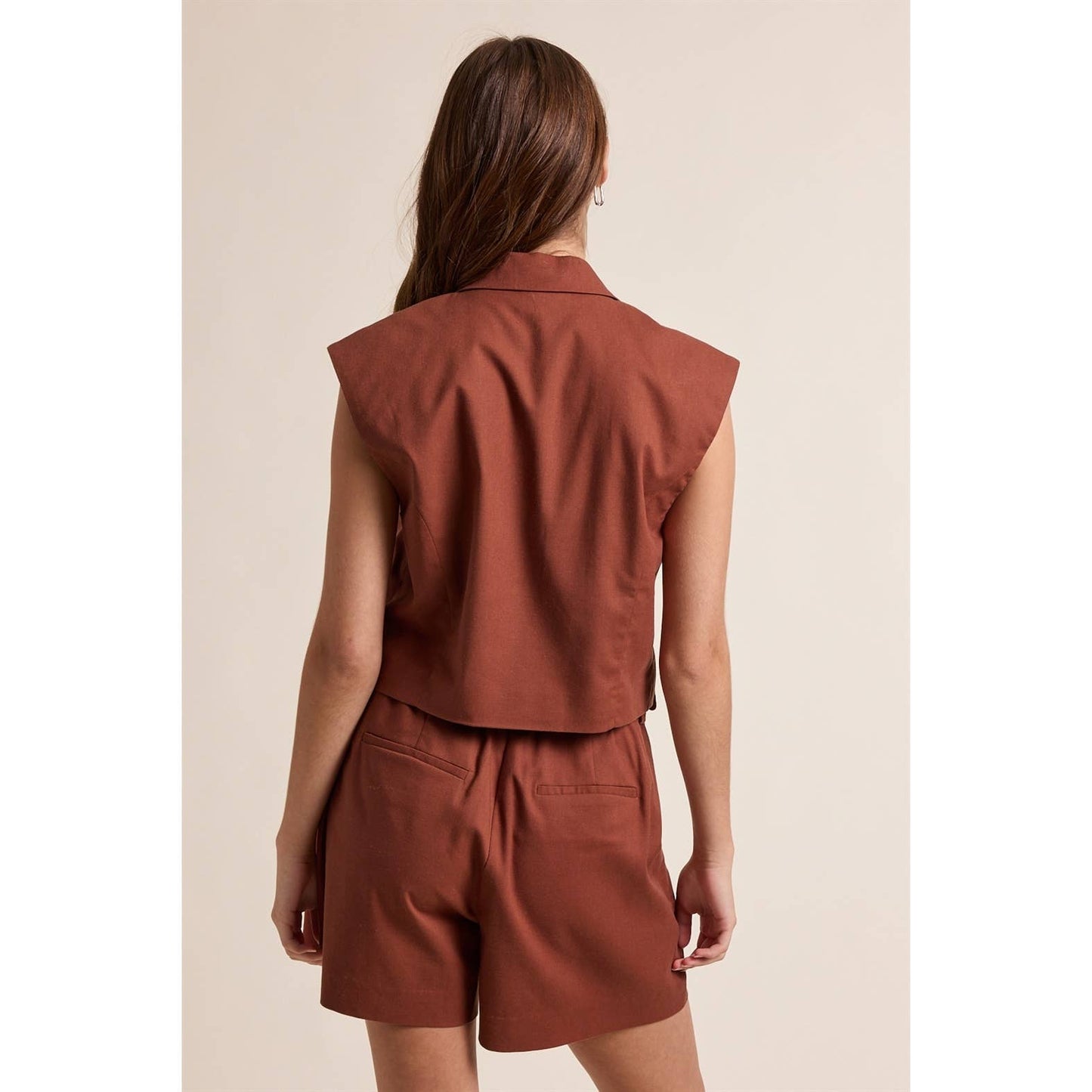 BUTTON-UP VEST AND SHORTS SET / WL25-12189