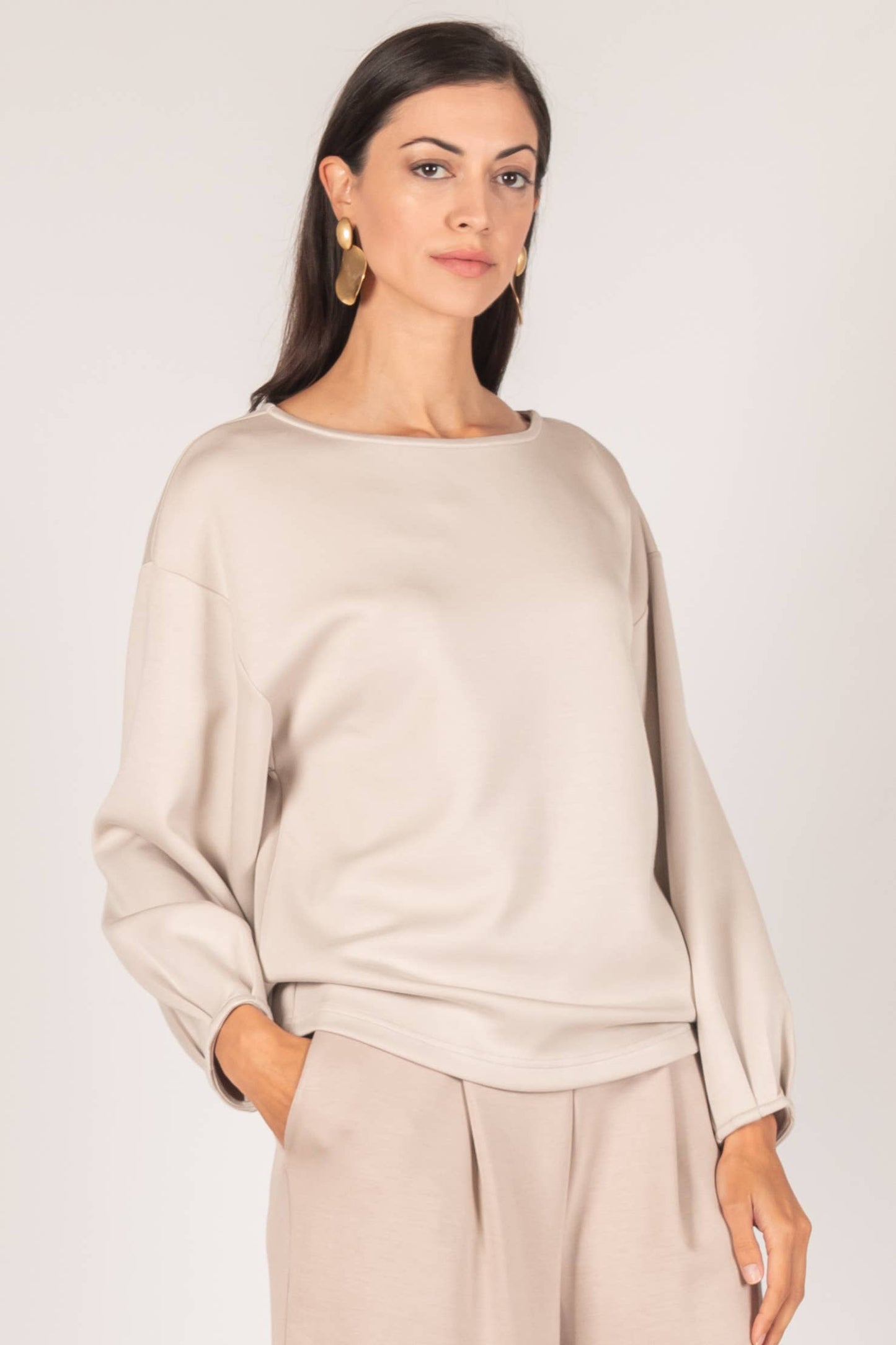 P. CILL Butter Modal Dropped Shoulder Top