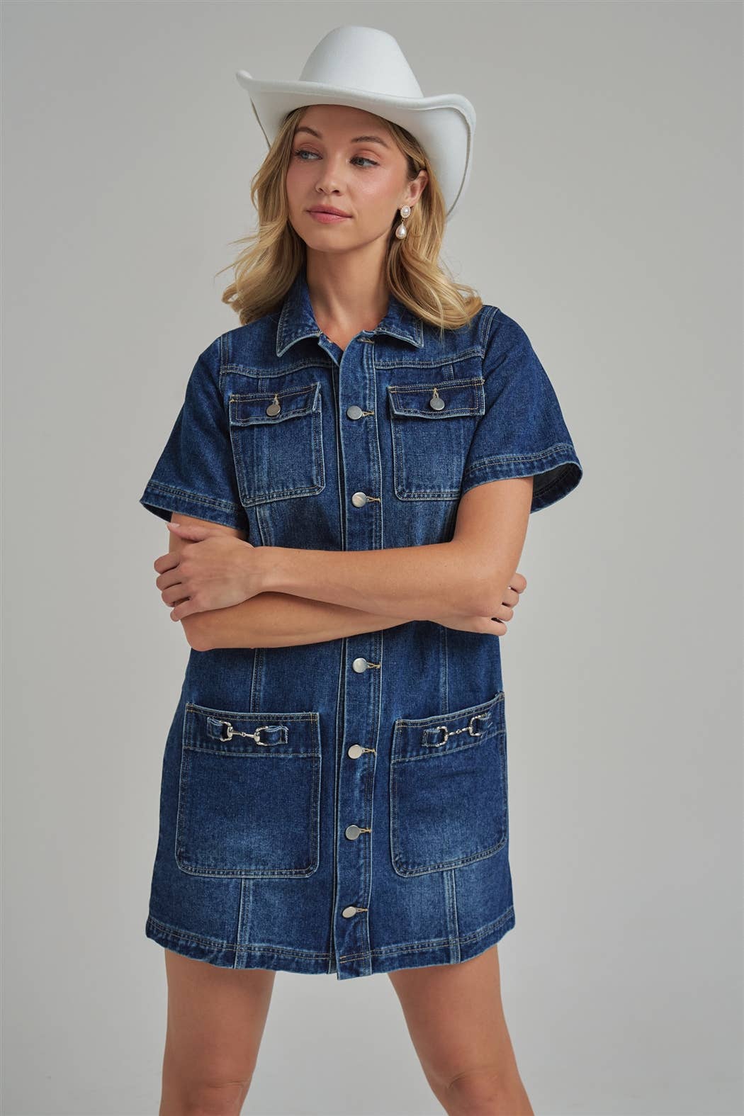 WESTERN DENIM MINI SHIRT DRESS_JLD60071-01