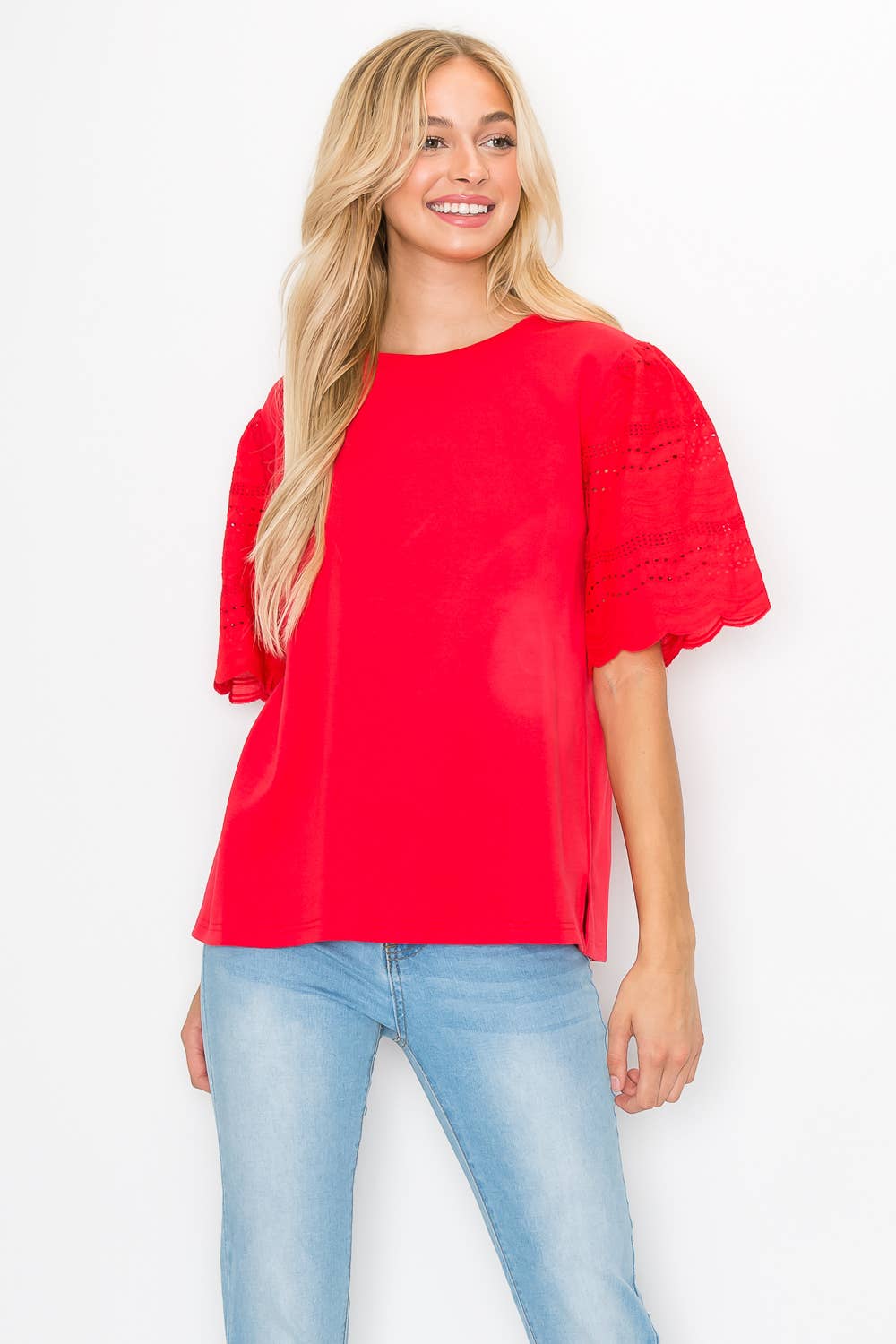 Ramona Pointe Knit Top with Lace