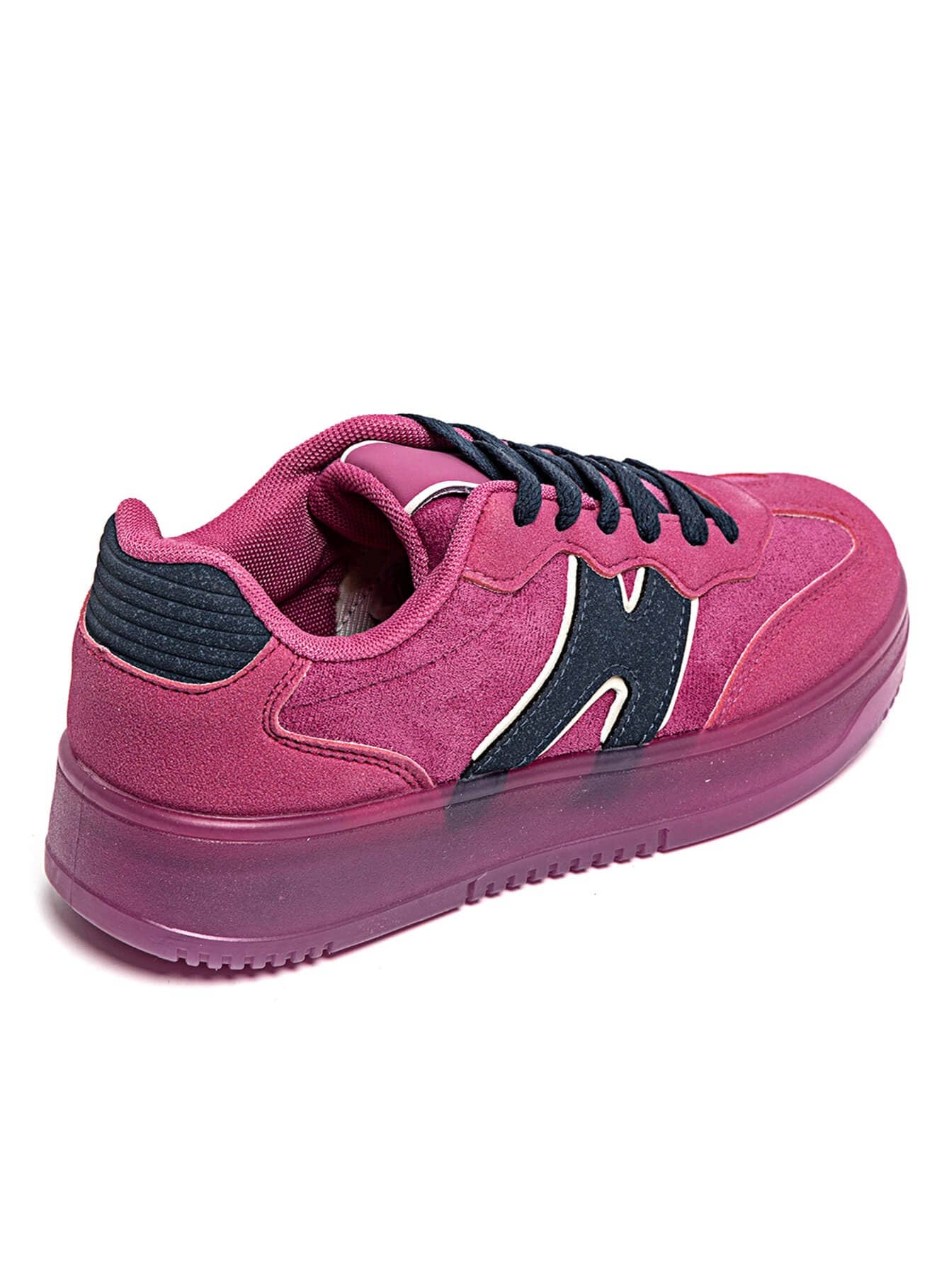 CLASSIC STREET COLOUR CONTRAST FAUX SUEDE LACE UP SNEAKERS