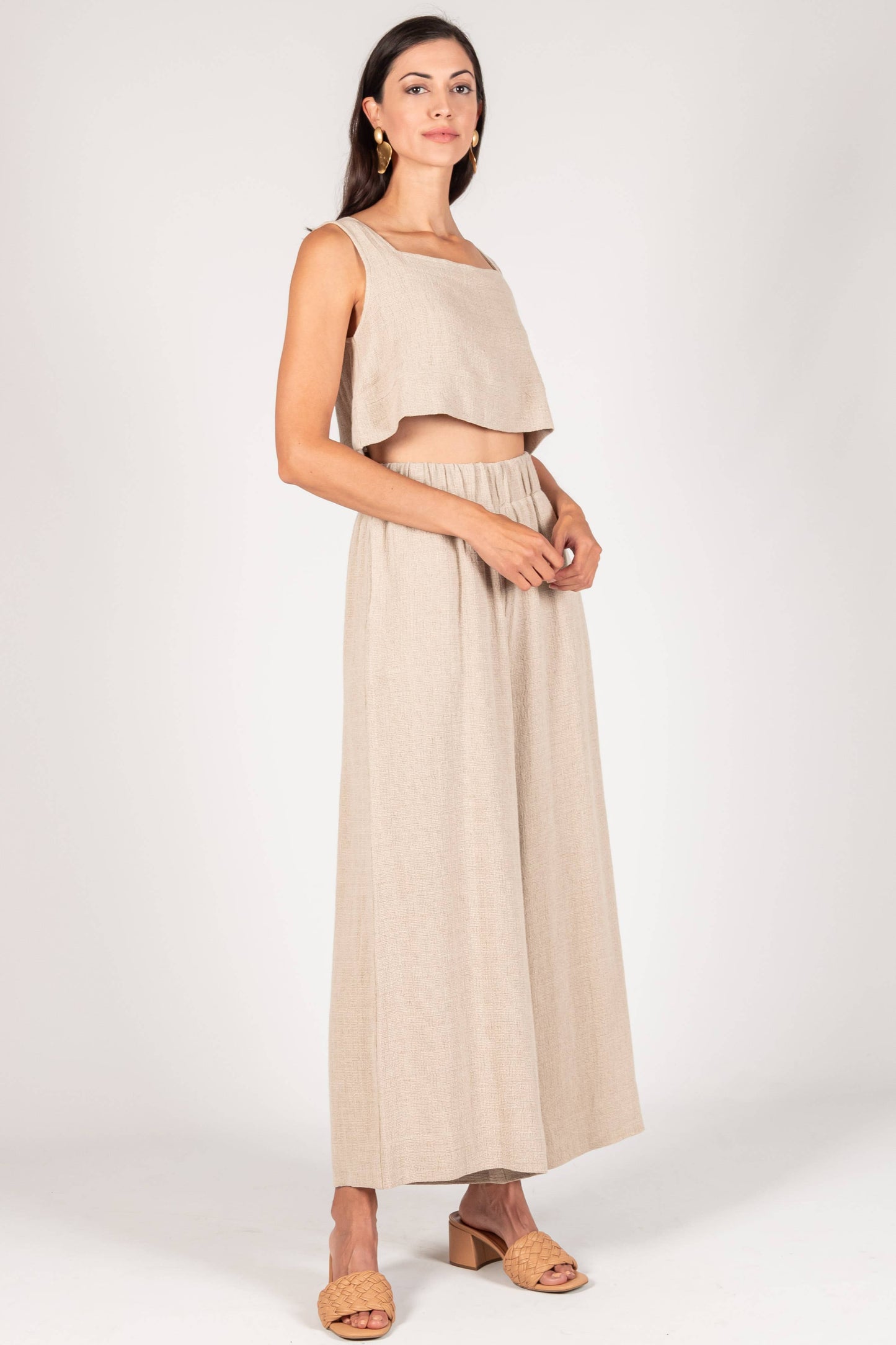 P. CILL Linen Wide Leg Pants