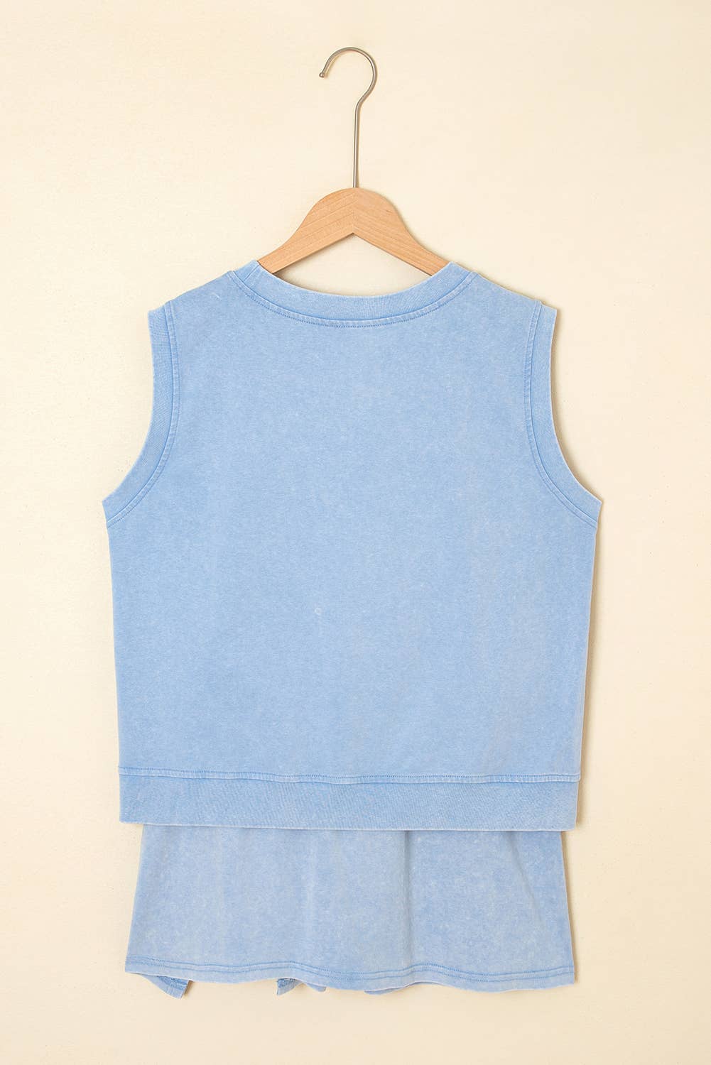 LAS Mineral-Wash Tank Top and Lined Split Skirt Set (S-XL)