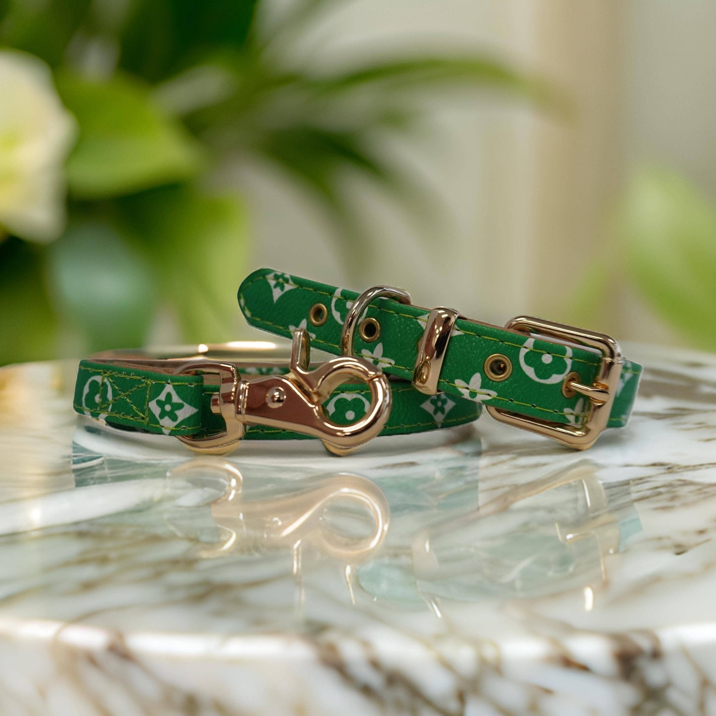 Soho Green Luxury Collar and Leash Set