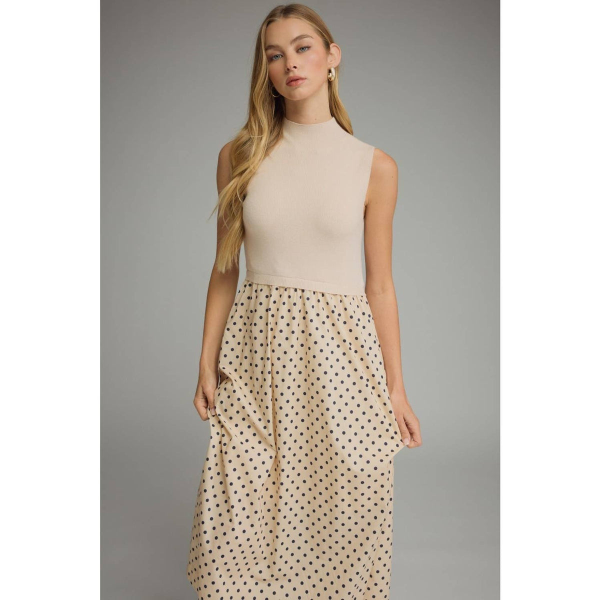 NEW Polka dot sleeveless midi dress