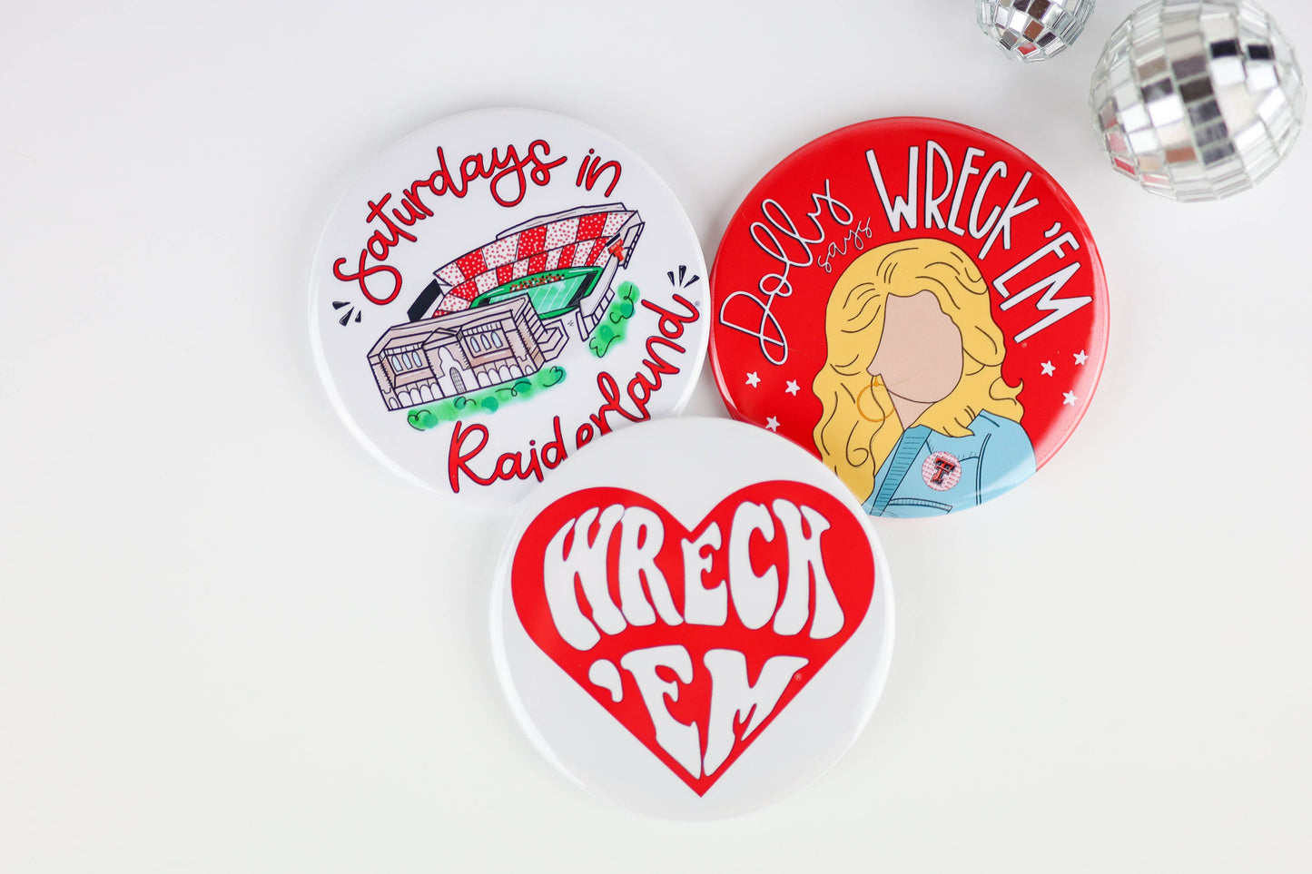 TEXAS TECH Game Day Buttons - Saturdays in Raiderland Design
