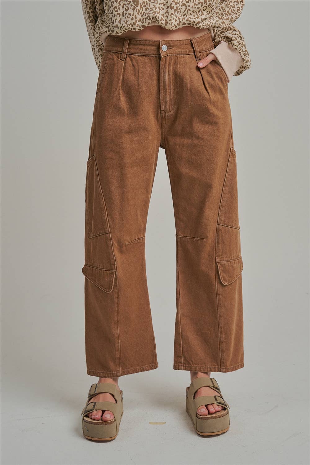 MID RISE VINTAGE WASHED CARGO PANTS _JLB80097-02