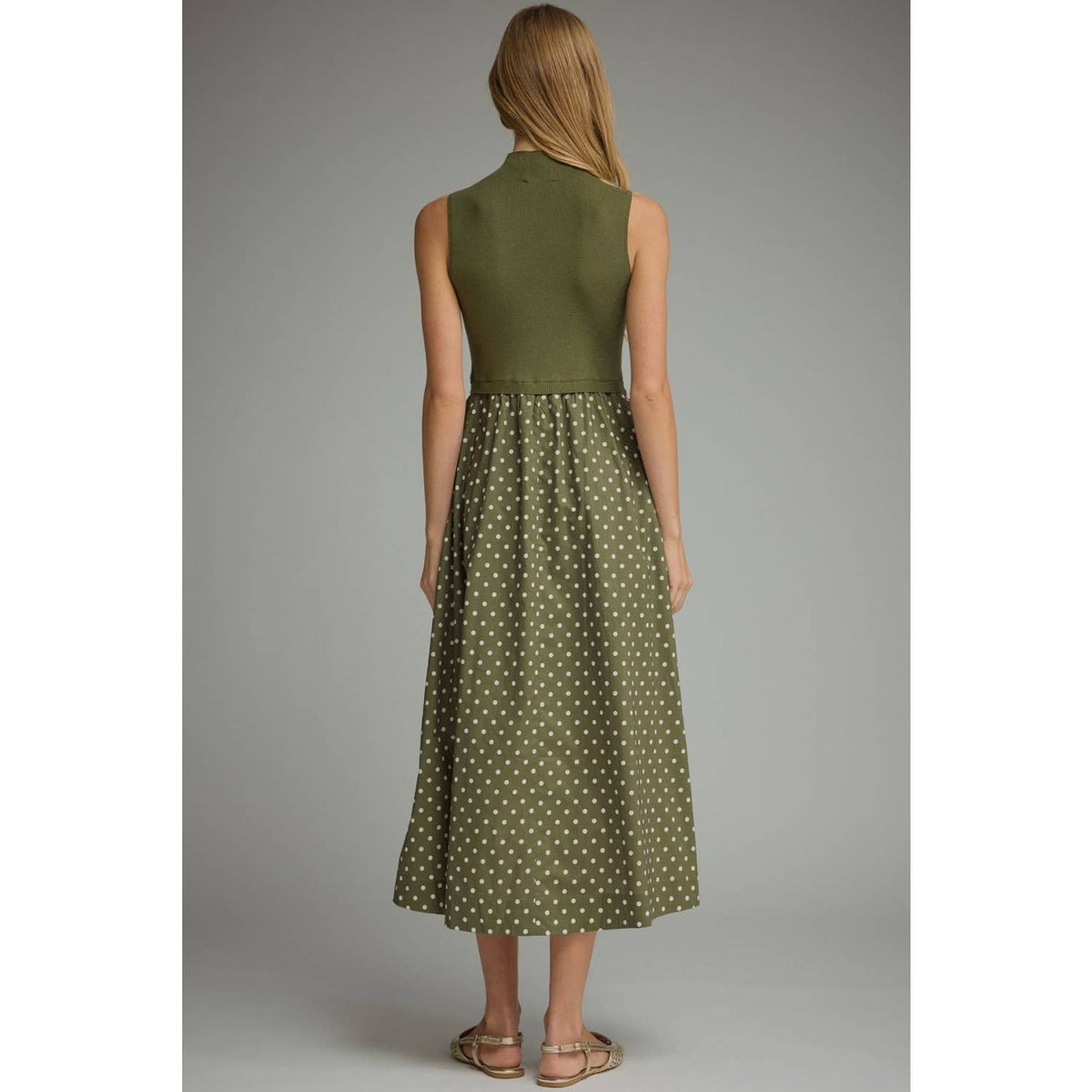 NEW Polka dot sleeveless midi dress