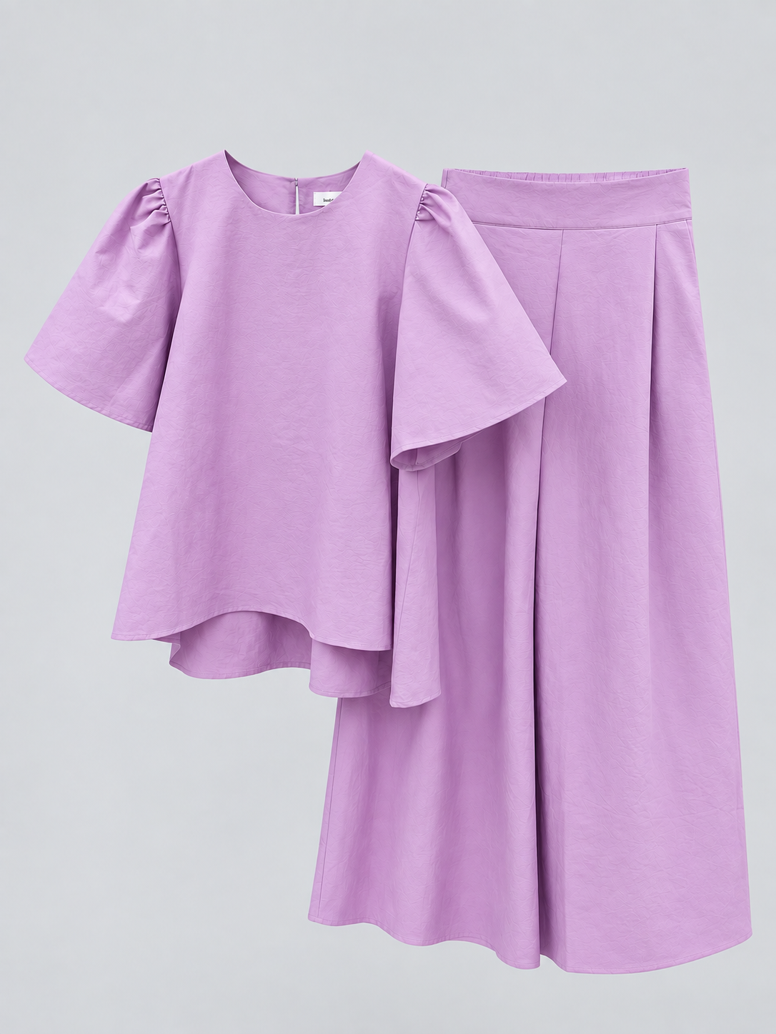Sandy Premium Poplin Two-Piece Set – Hi-Lo Top & Wide-Leg Pants (#WT61041 & WP61042)