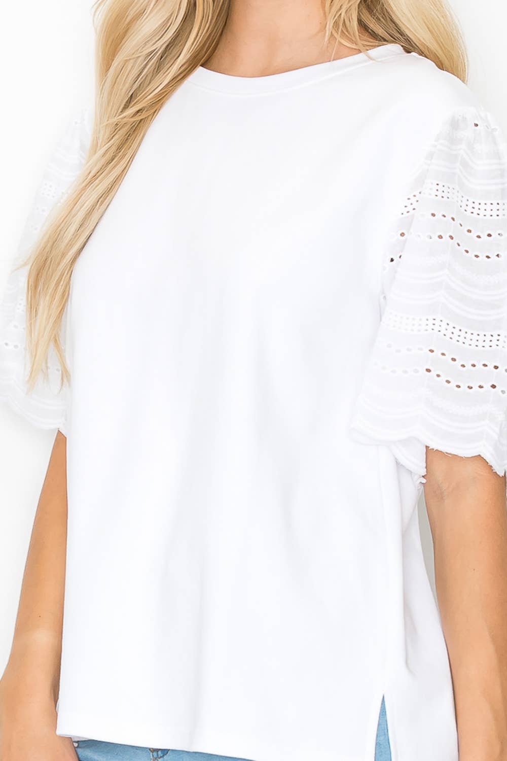 Ramona Pointe Knit Top with Lace