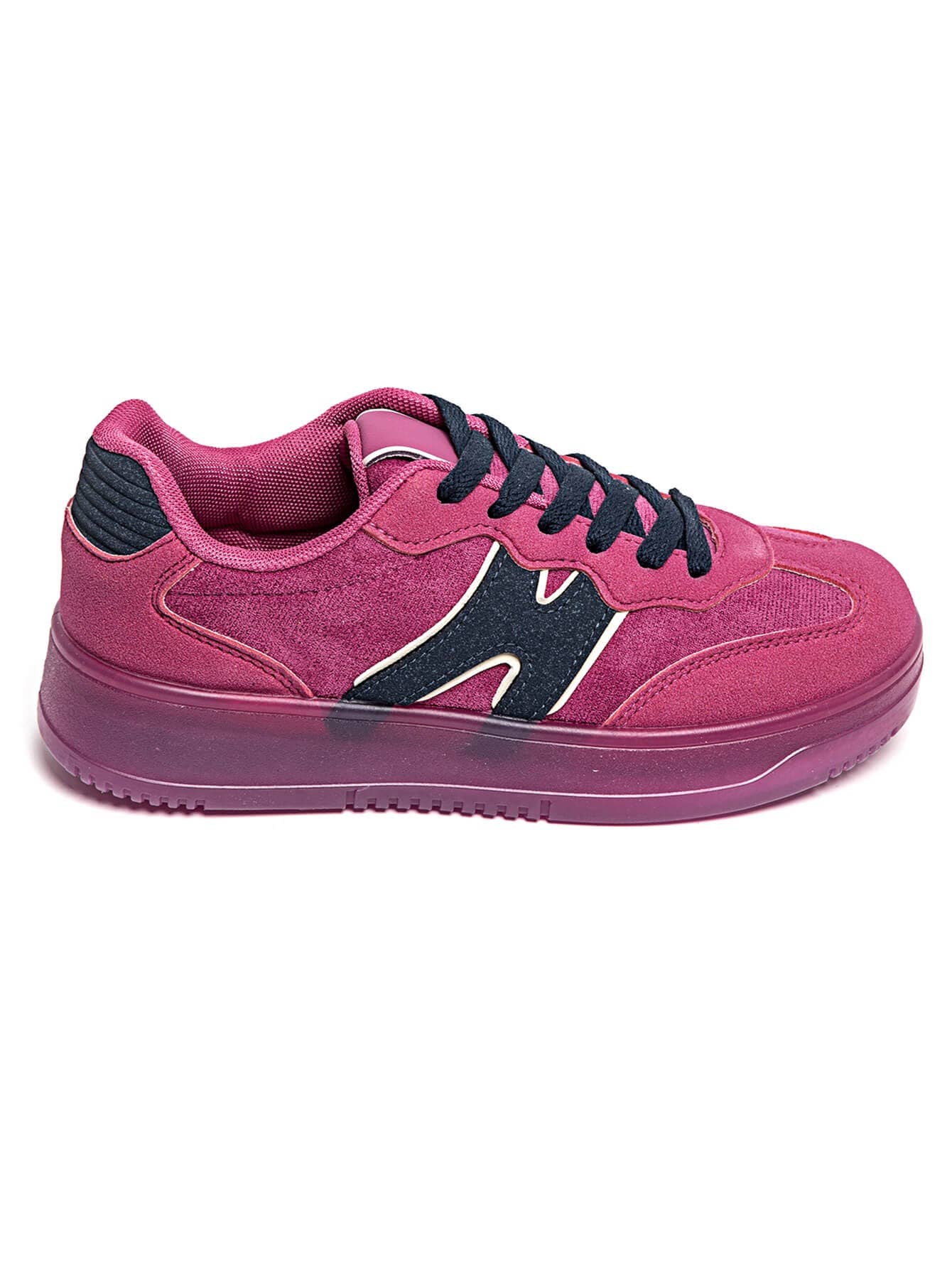 CLASSIC STREET COLOUR CONTRAST FAUX SUEDE LACE UP SNEAKERS