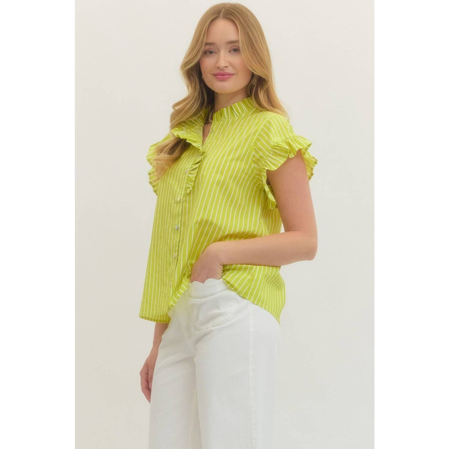 Striped short sleeve top