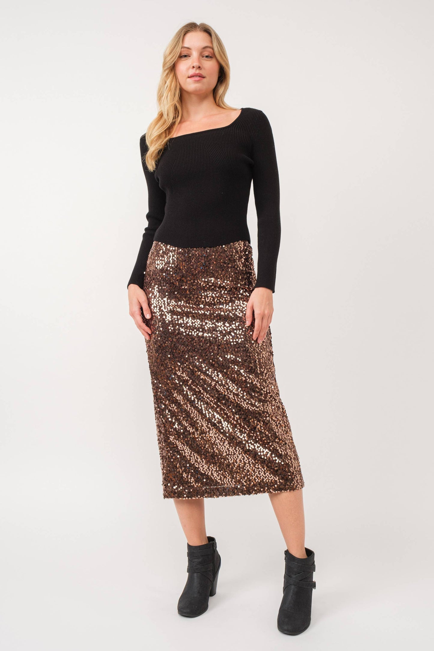 MAS2615 Sharon Sequin Midi Skirts