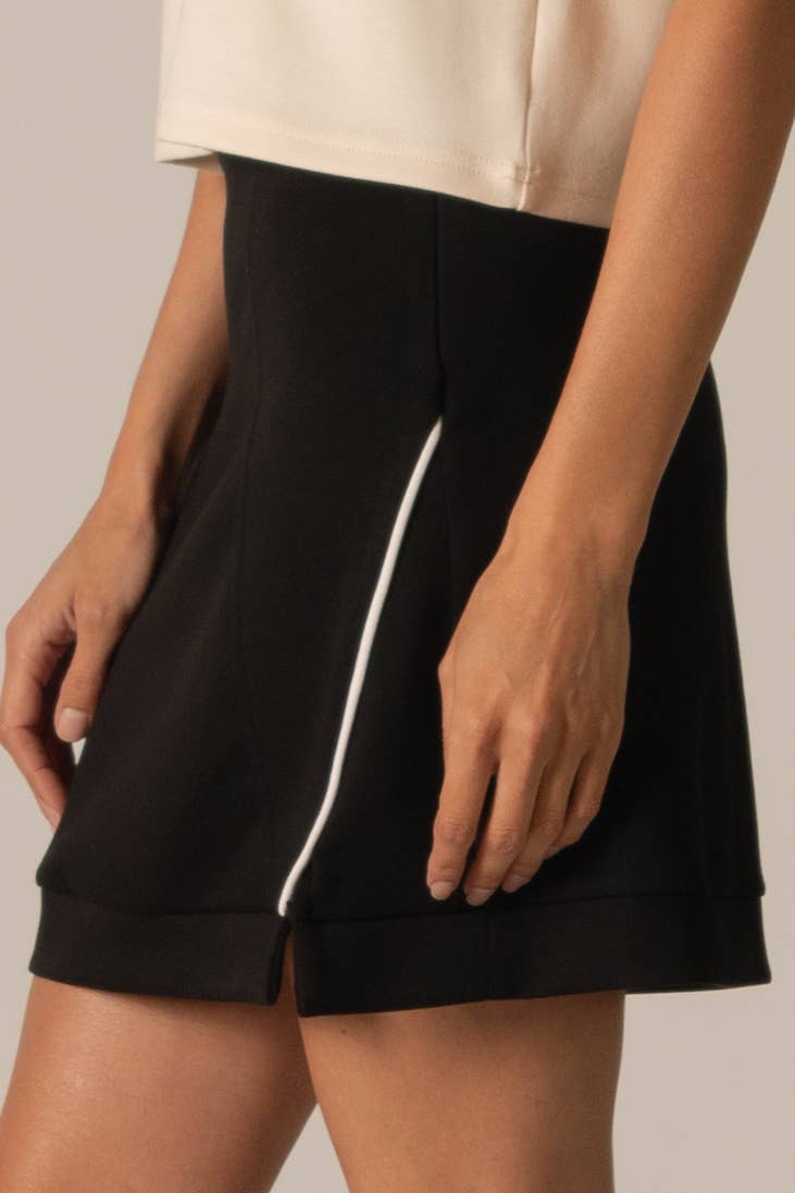 P. CILL "Butter Modal" Piping Detailed Mini skirt