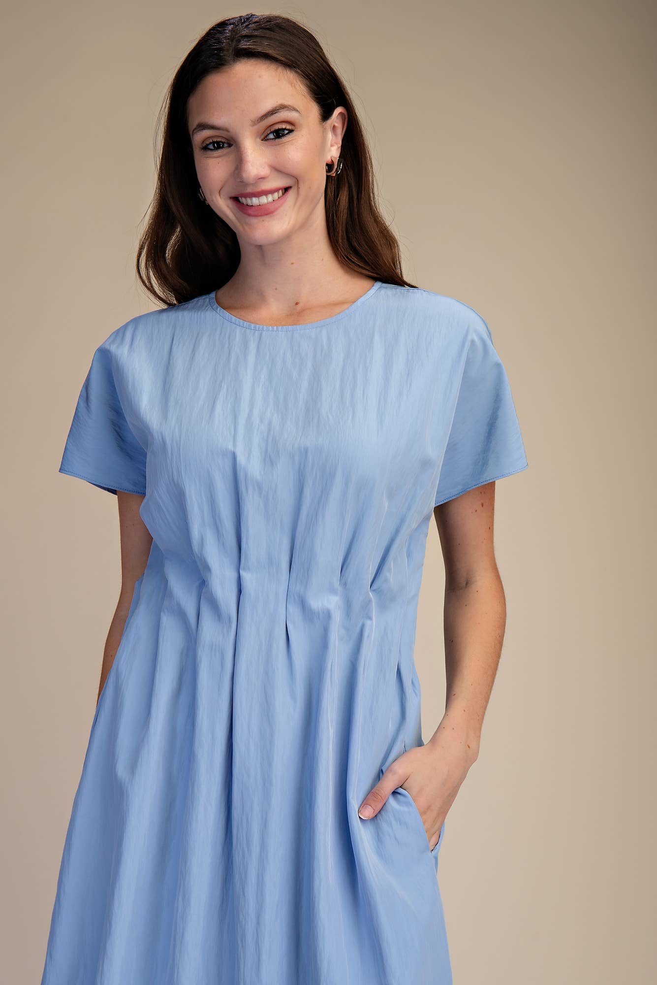 Round Neck Midi Dress