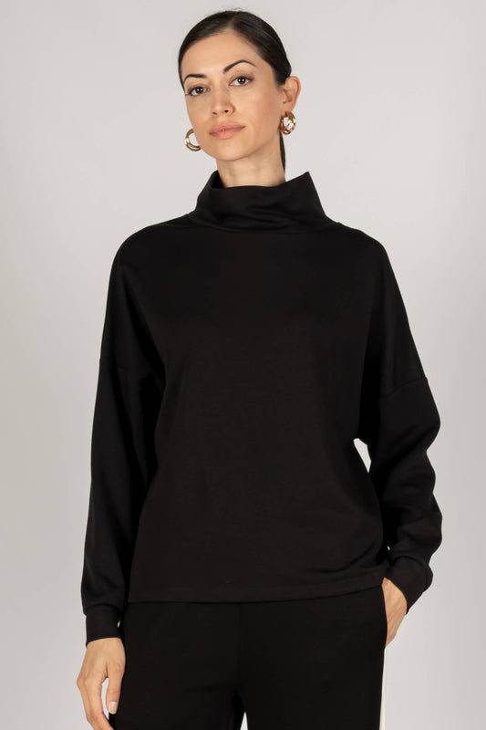 P. CILL Butter Modal Cowl Neck Long Sleeve Top