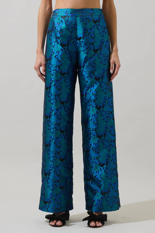 Farrah Jacquard Lunete Wide Leg Pants