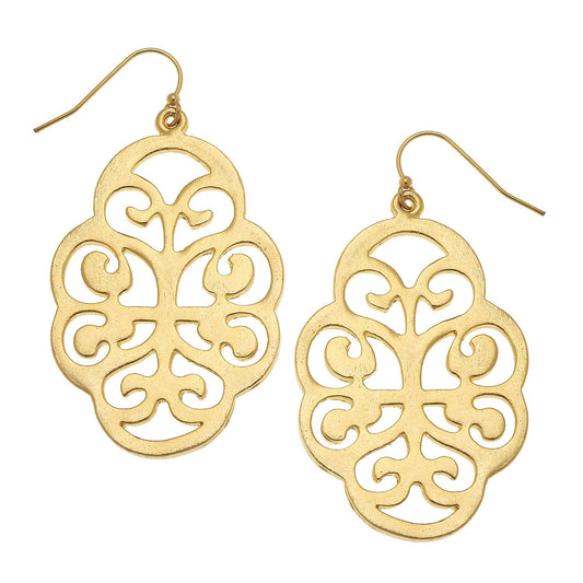 Gold Filigree Cut Out Earrings