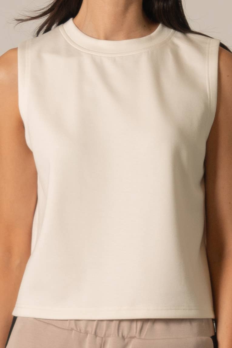 P. CILL Butter Modal Round Neck Sleeveless Top