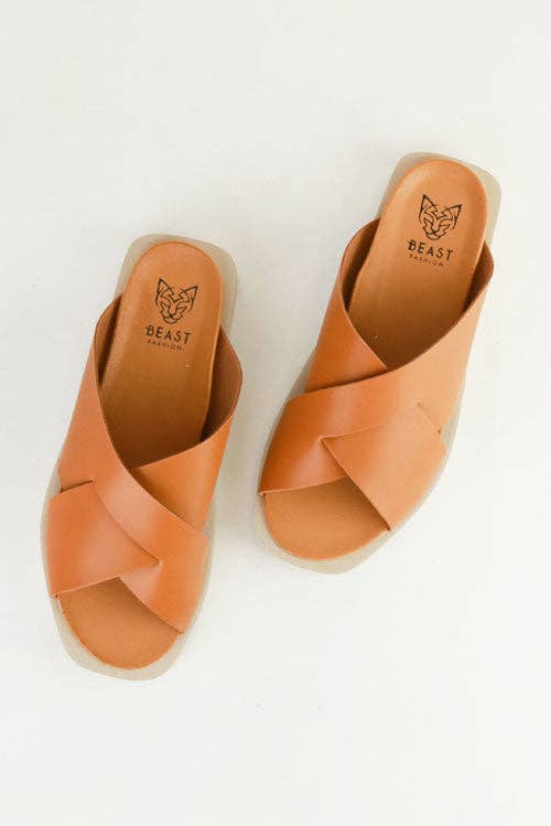 VICENTE-09 Crisscross Slide Sandals