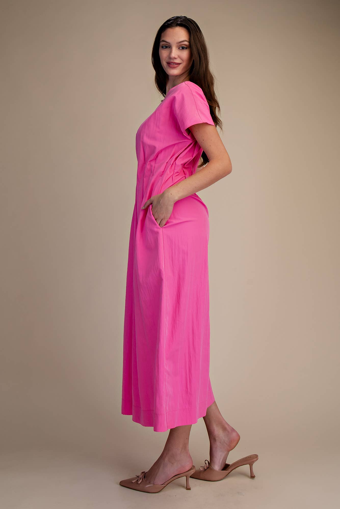 Round Neck Midi Dress