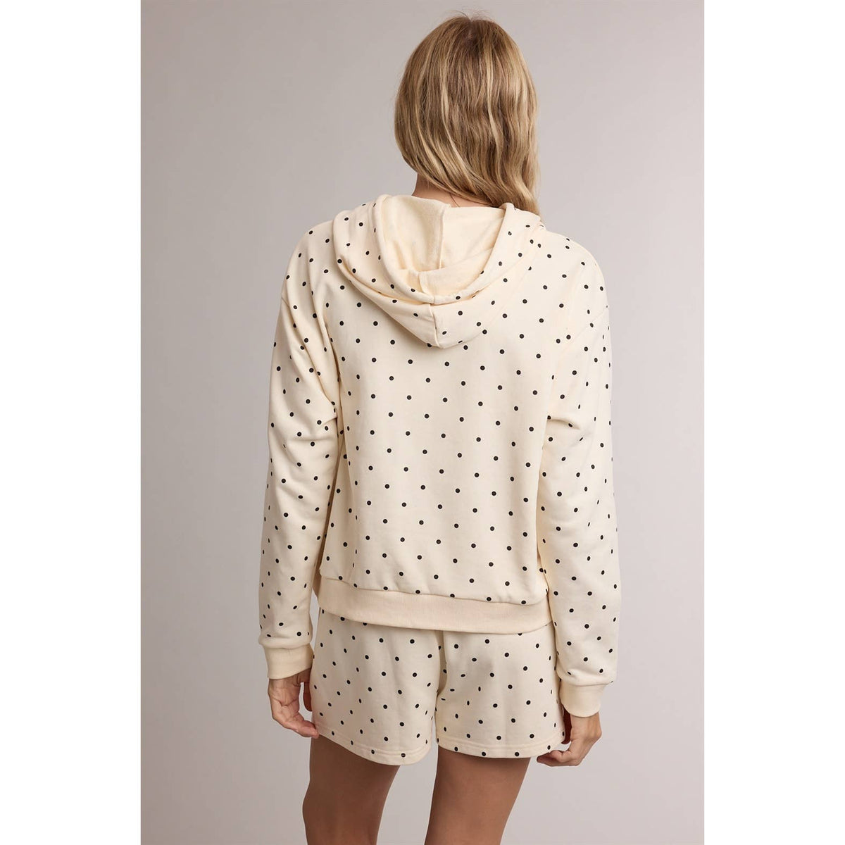 POLKA DOT HOODIE & MINI SHORTS SET / WL26-13441
