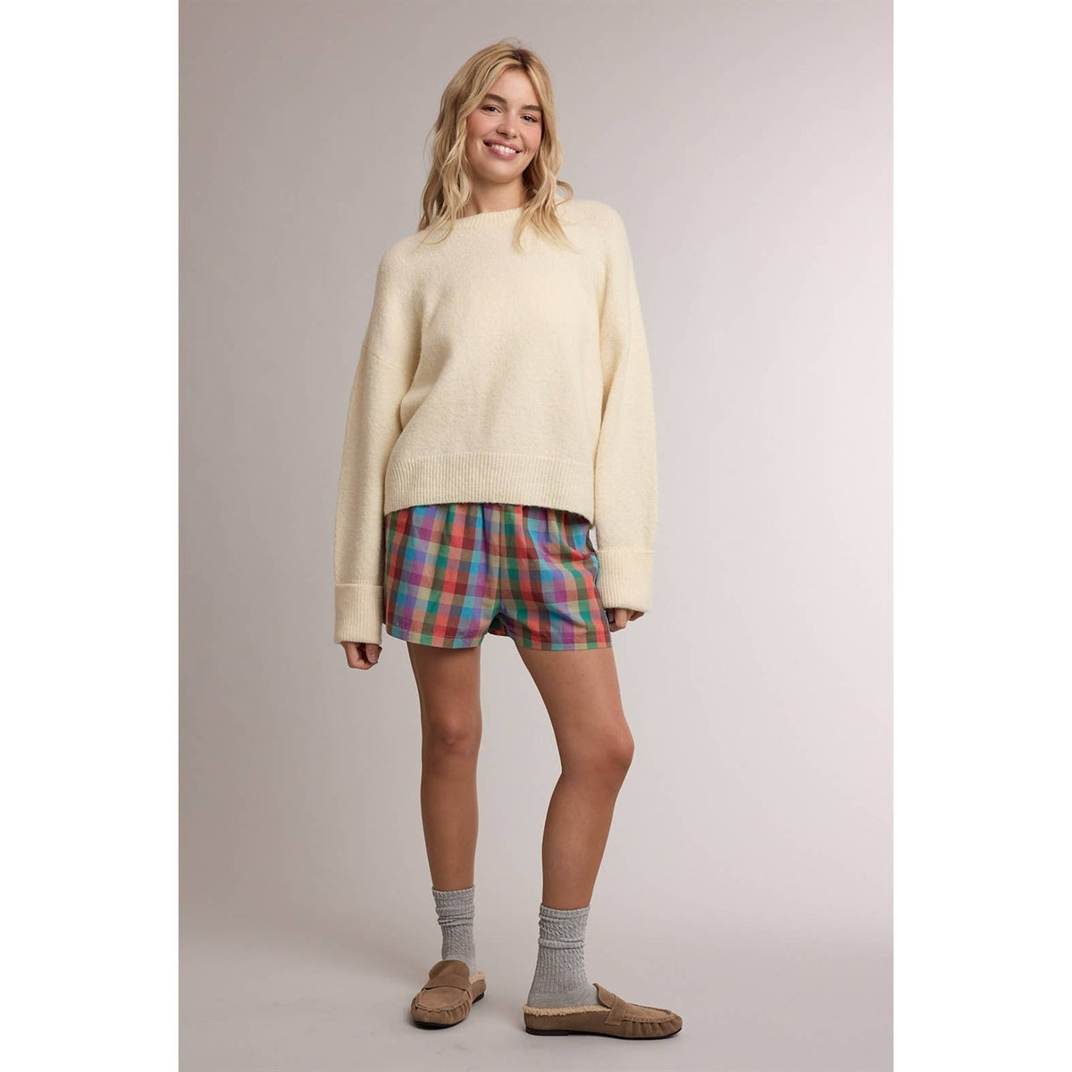 RELAXED CREWNECK SOFT KNIT SWEATER / WL26-13207