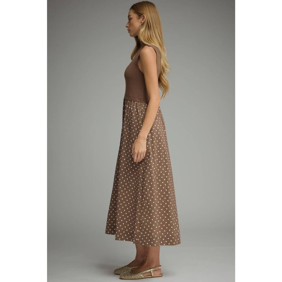 NEW Polka dot sleeveless midi dress