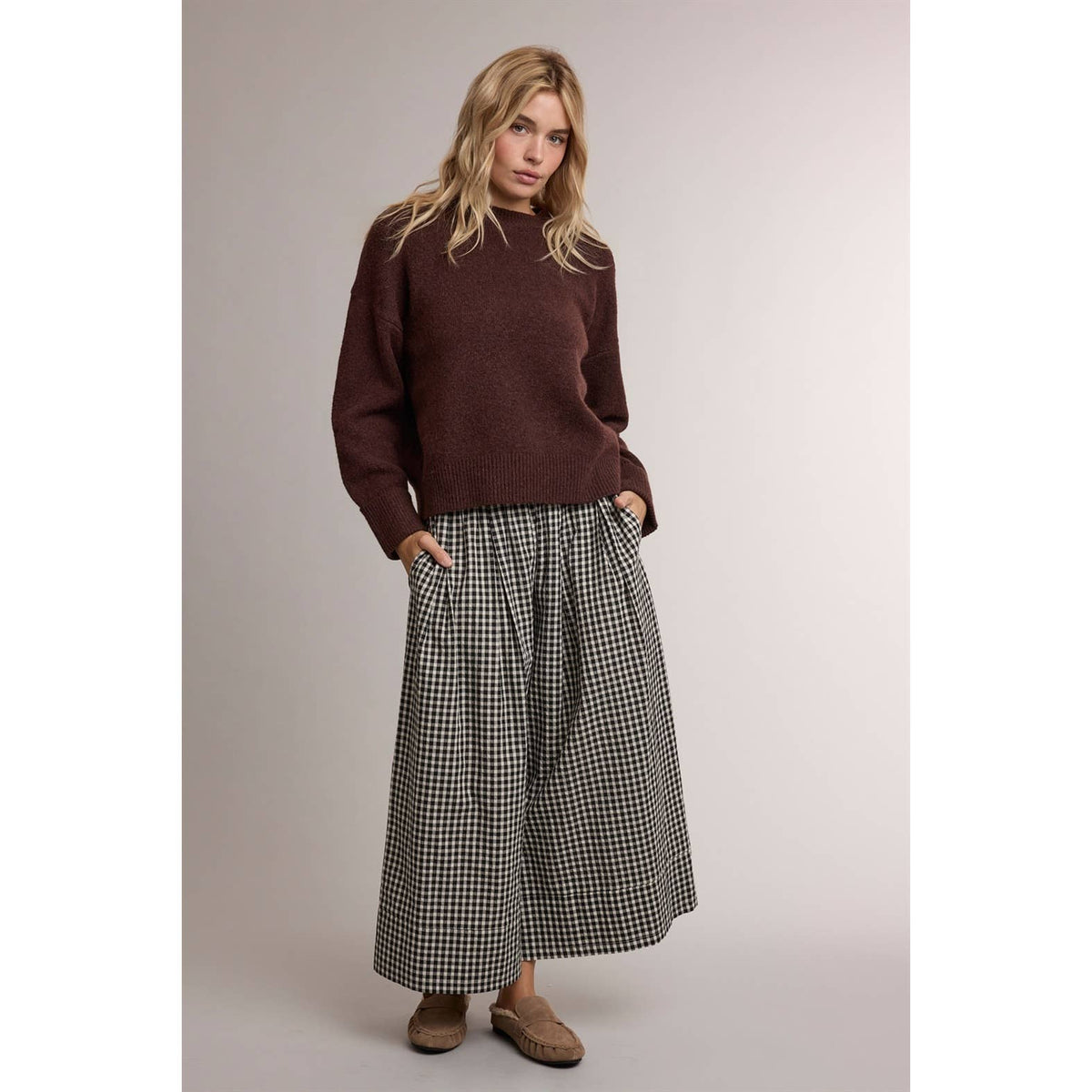 RELAXED CREWNECK SOFT KNIT SWEATER / WL26-13207