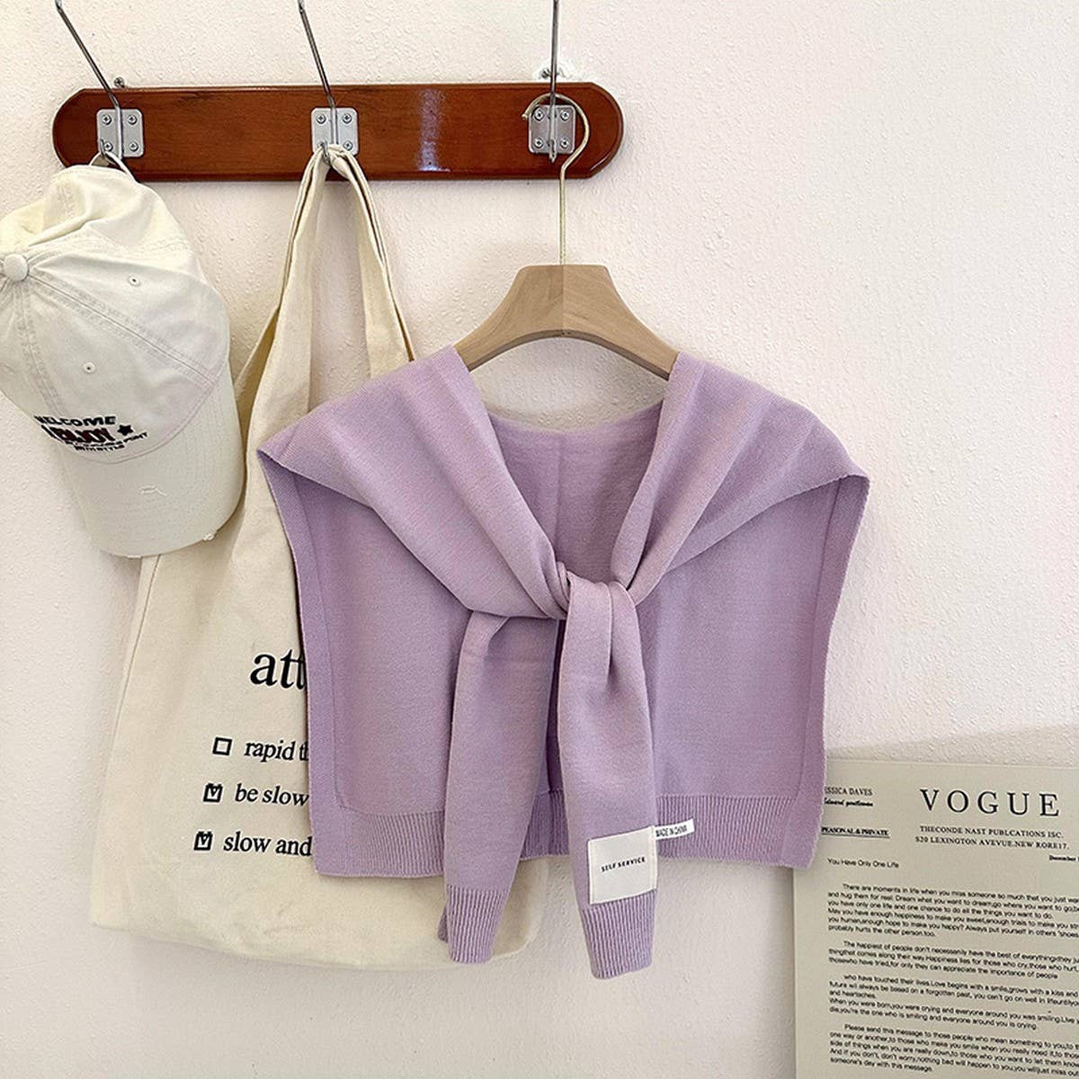 Solid Color Knitted Knotted Shawl–Casual & Cozy _CWASC0757