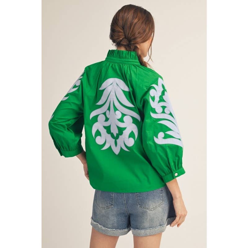 NEW Baroque applique detail top
