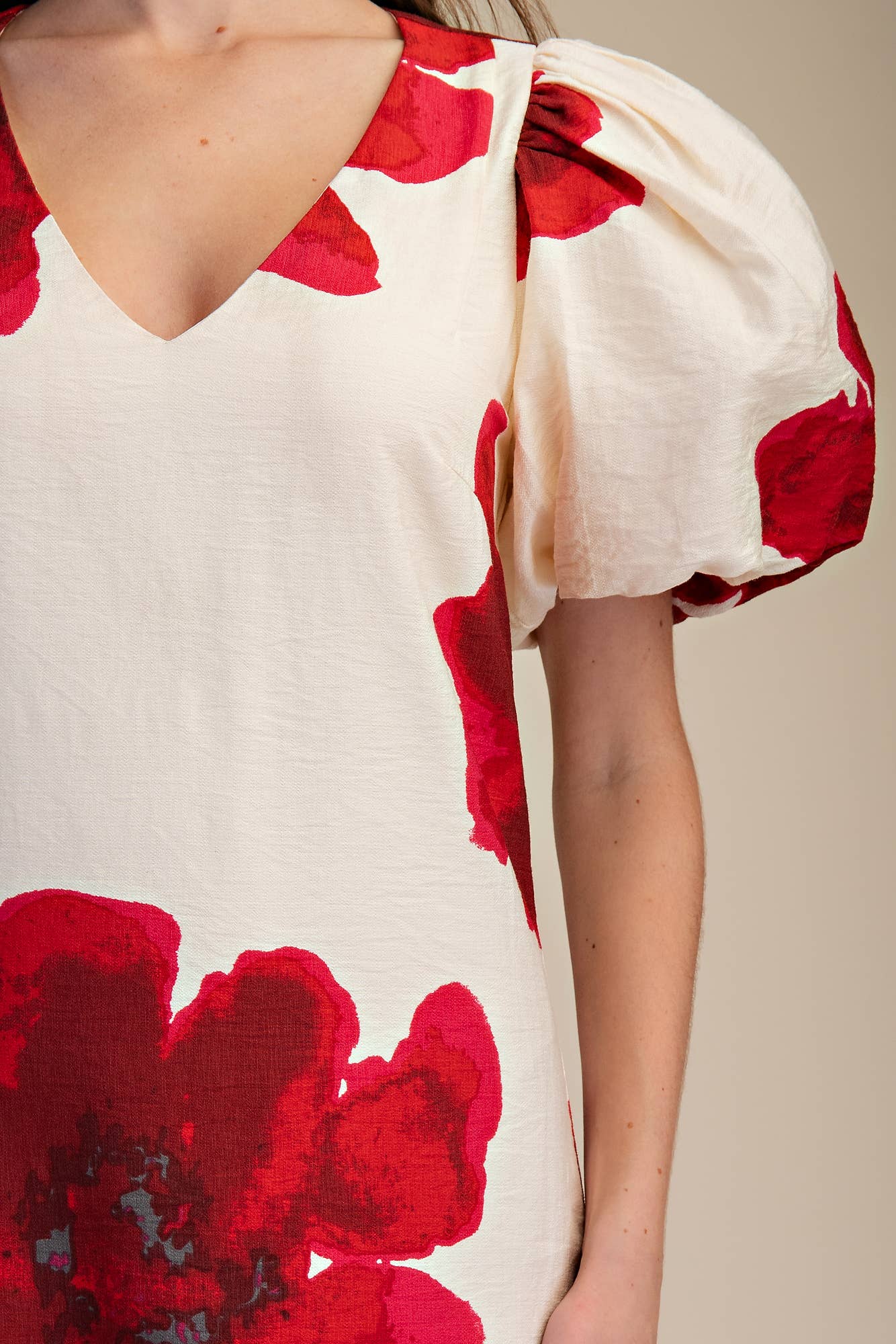 Puff-Sleeve A-Line Maxi Dress