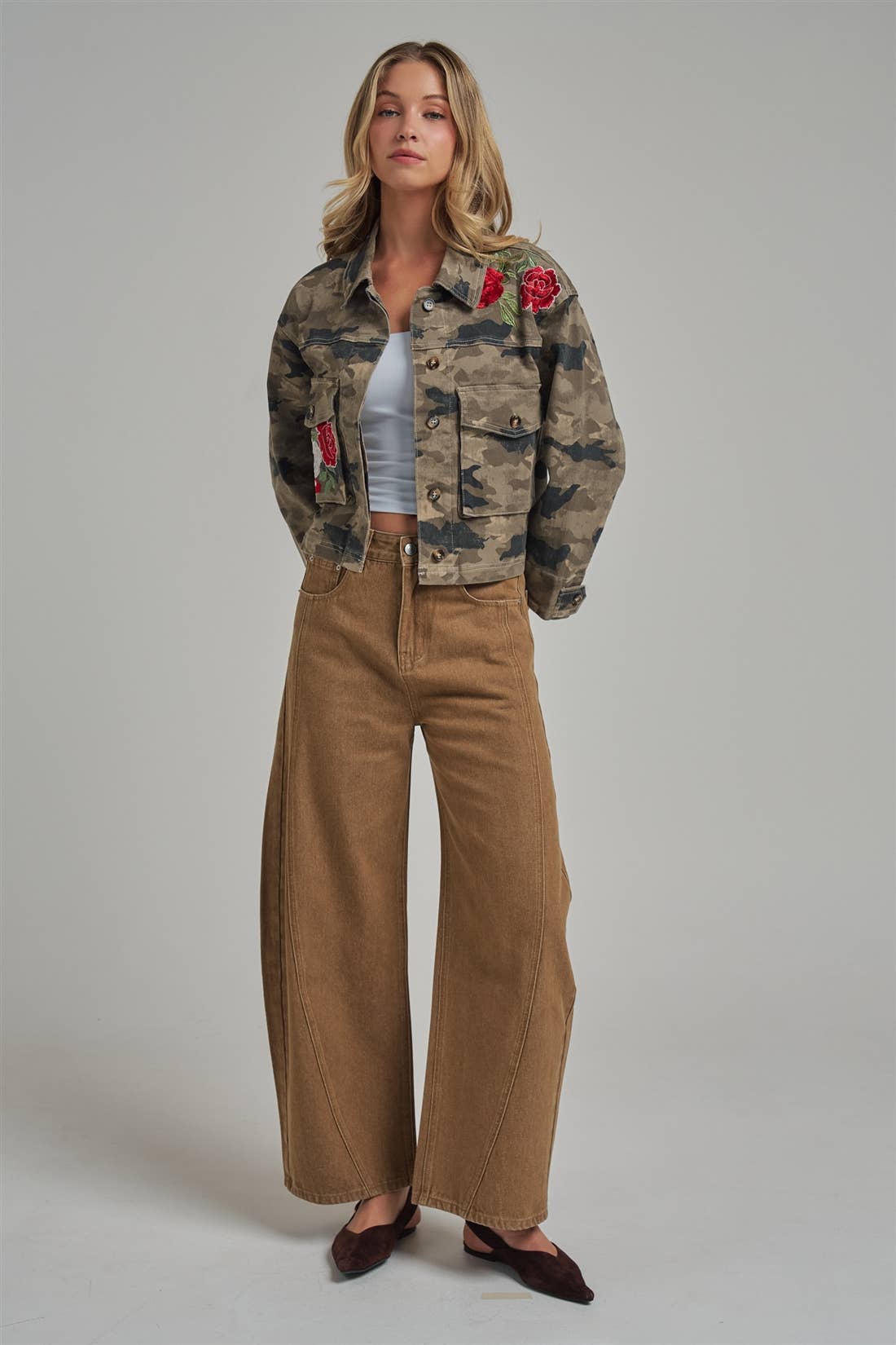 VINTAGE WASHED NON-STRETCH BARREL SHAPED PANTS_JLB80110-01
