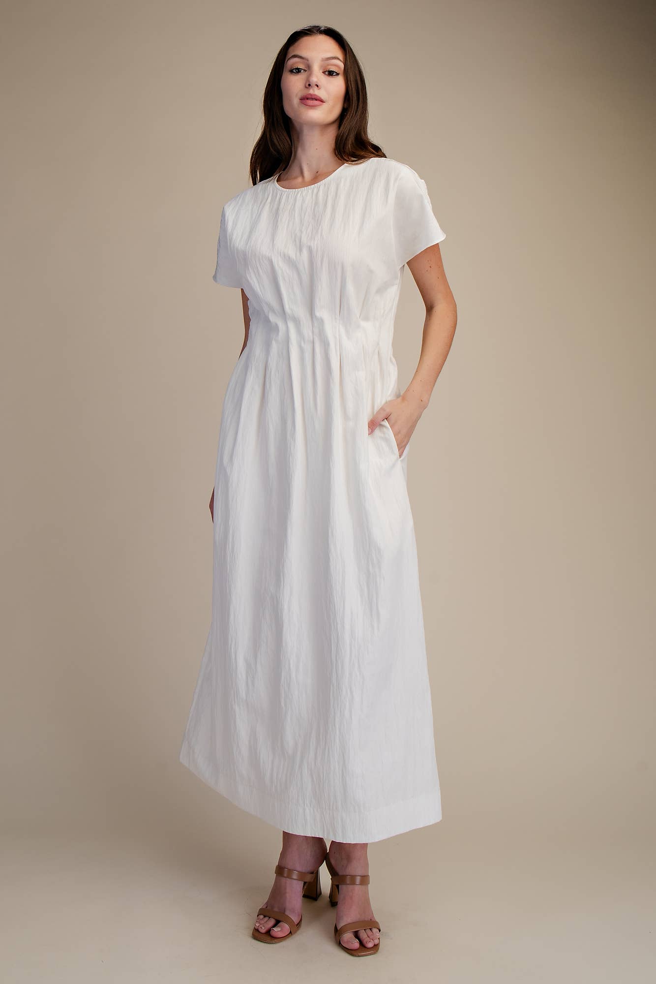 Round Neck Midi Dress