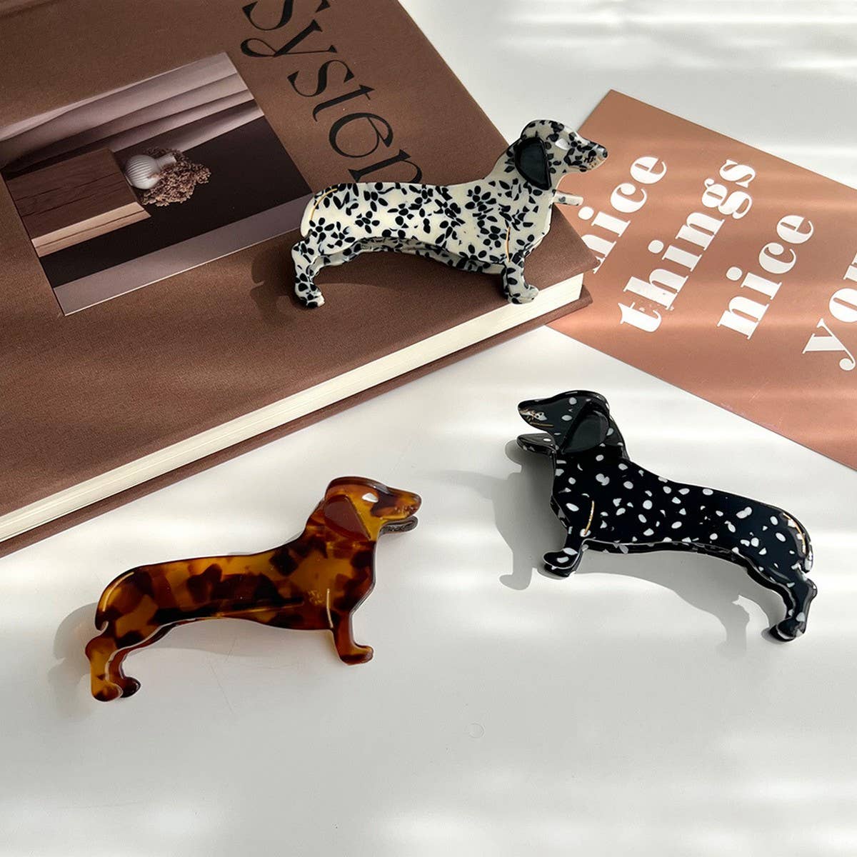 Dachshund Dog Acetate Hair Claw Clip for Girls_CWAHA5774