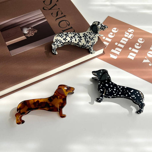 Dachshund Dog Acetate Hair Claw Clip for Girls_CWAHA5774