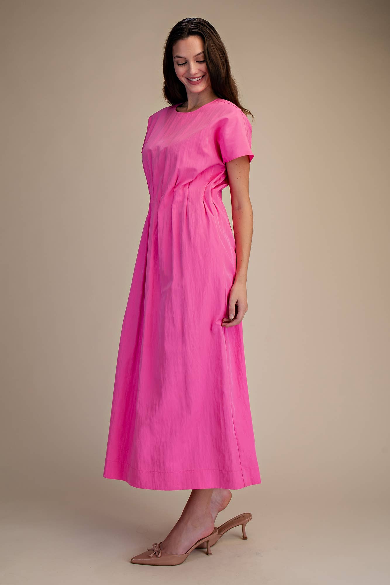 Round Neck Midi Dress