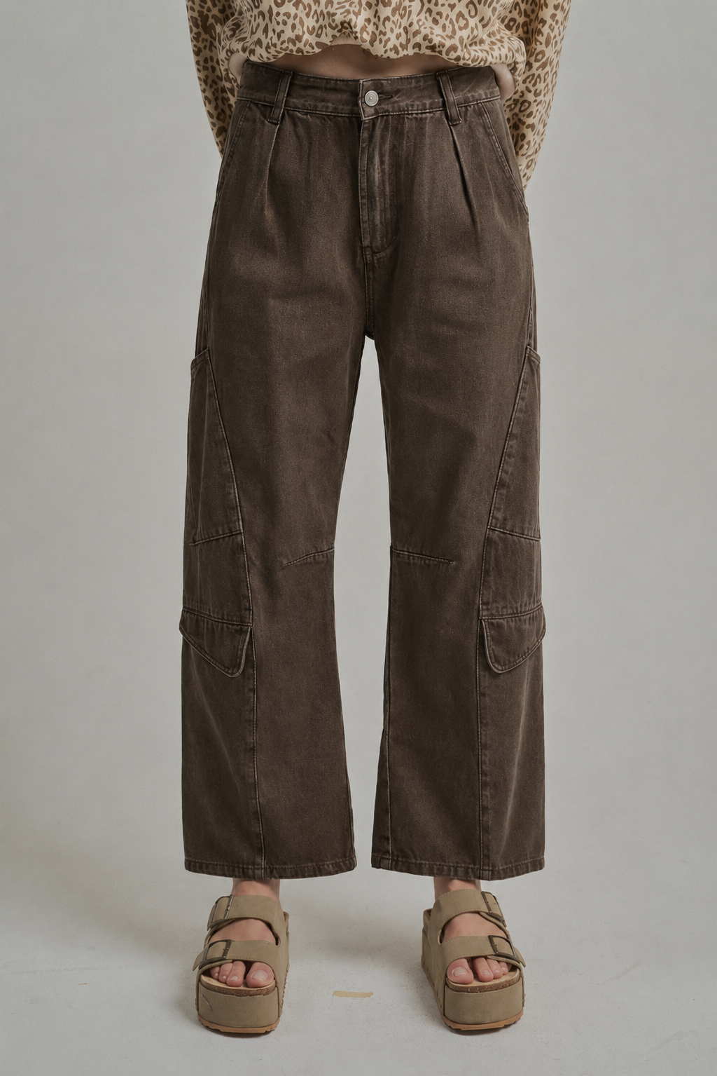 MID RISE VINTAGE WASHED CARGO PANTS _JLB80097-02
