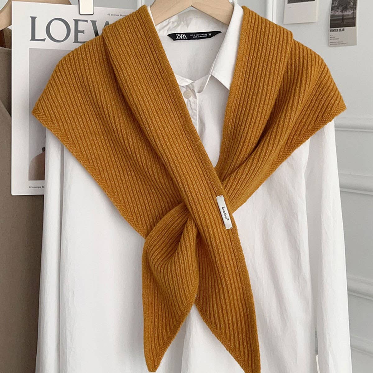 Solid Cross Triangle Shawl Casual Wrap_CWOV00265