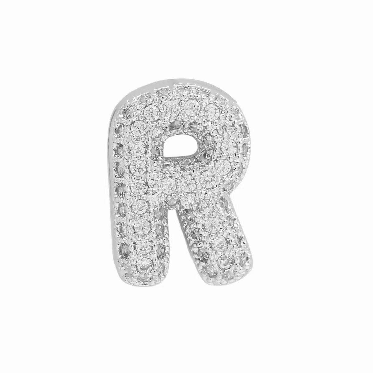 Silver Bubble Initial Custom Word Name Watch Charm Bracelet
