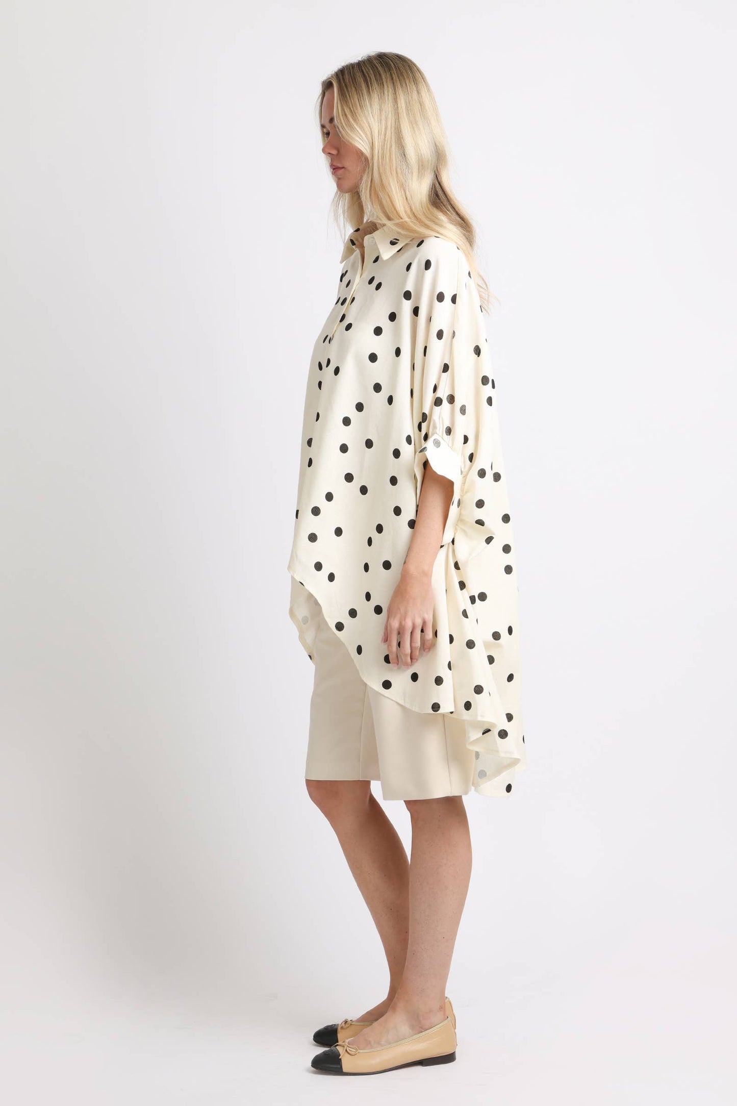 Polka Print Hi-Low Tunic Shirt AM2024