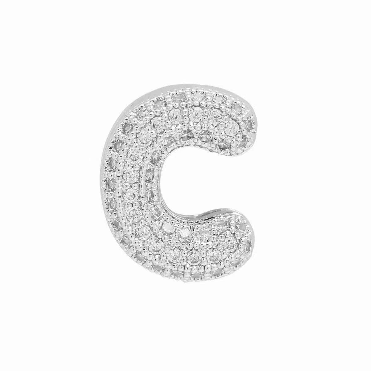 Silver Bubble Initial Custom Word Name Watch Charm Bracelet