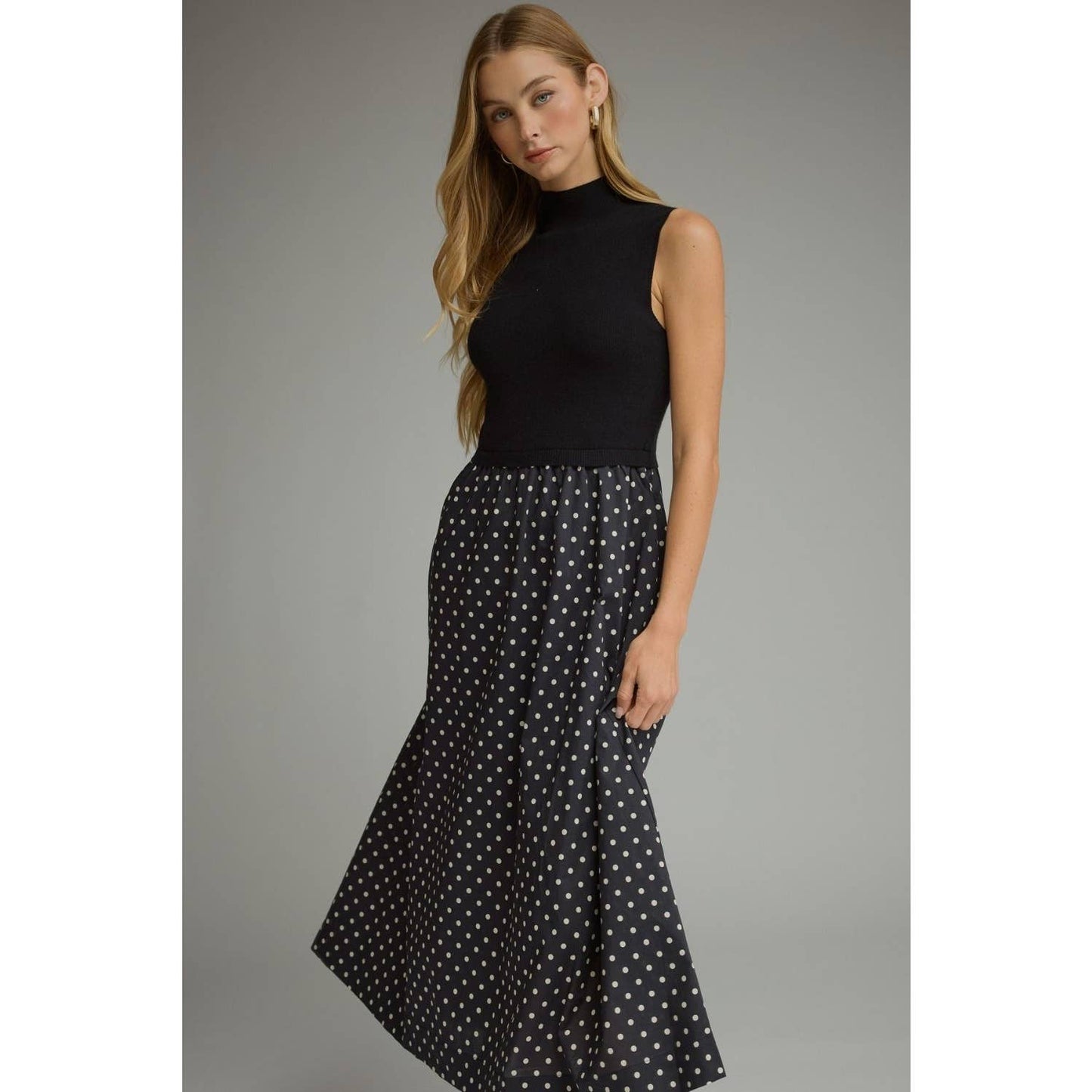 NEW Polka dot sleeveless midi dress