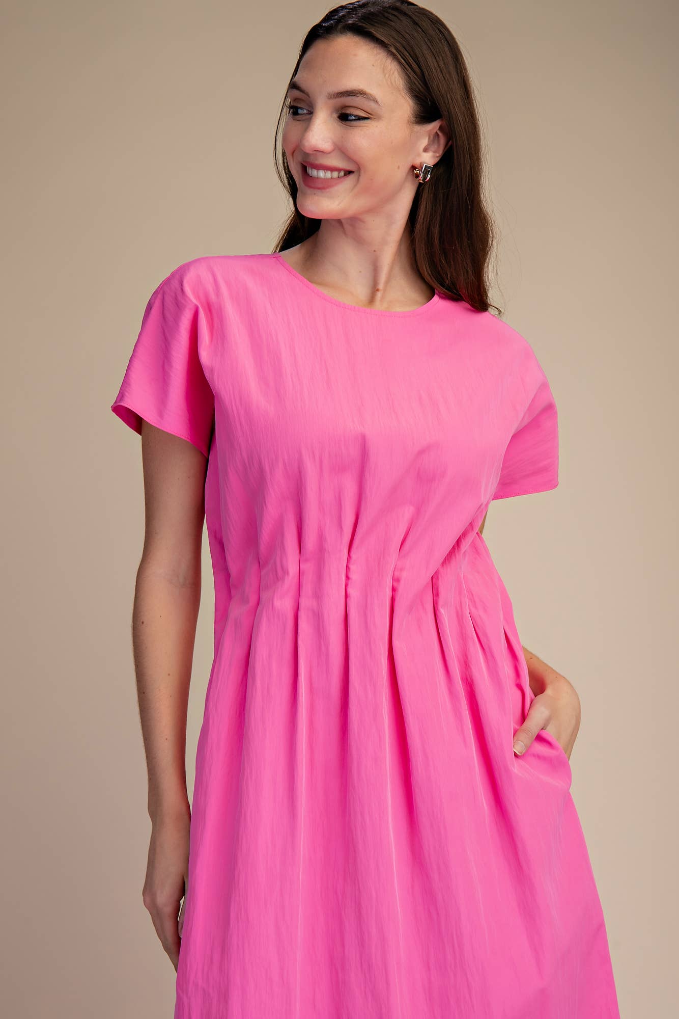 Round Neck Midi Dress