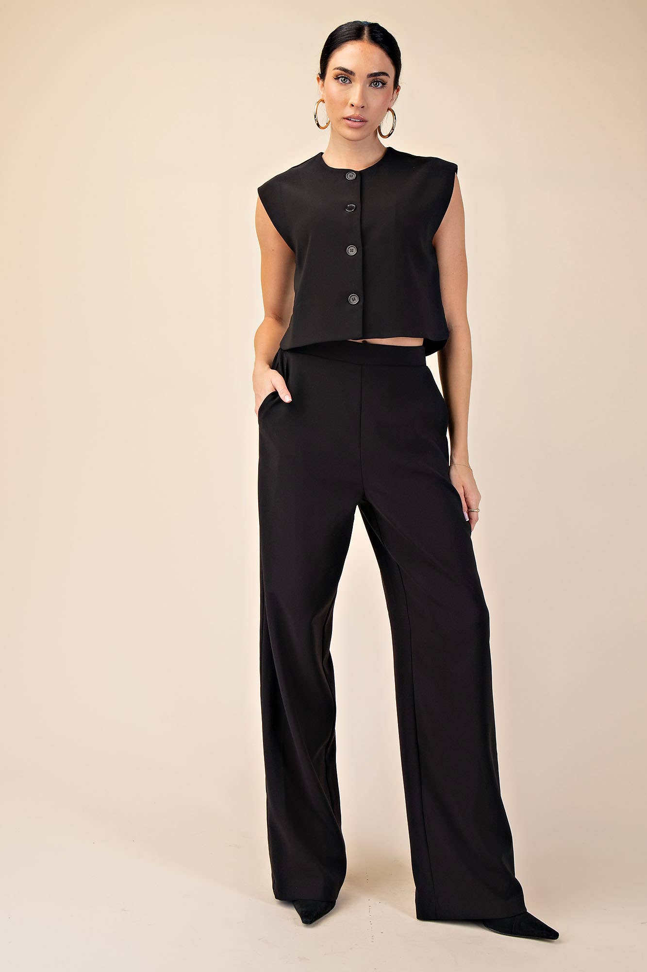 High Rise Wide Leg Pants