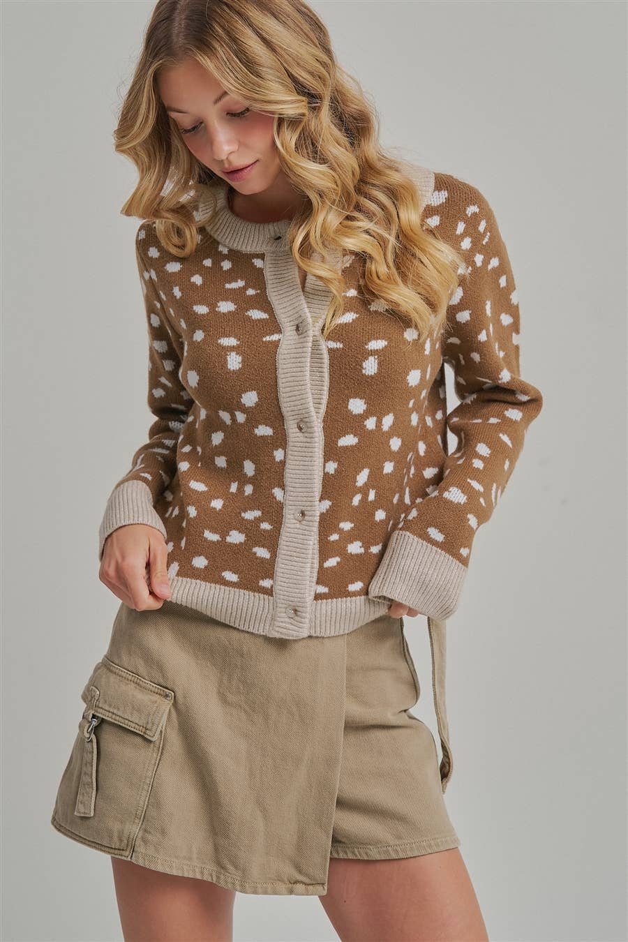 DEER PATTERN BUTTON DOWN FALL SWEATER CARDIGAN_JLT00359-01